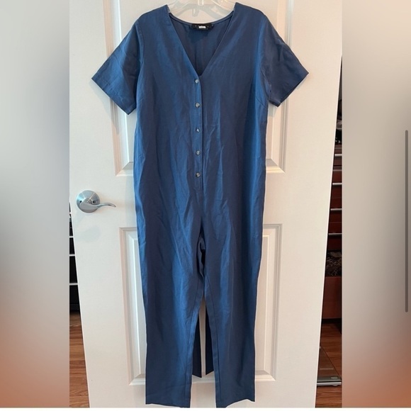 Hatch Noelle Maternity Jumpsuit Blue - Picture 4 of 16